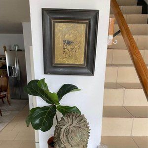 Mid Century Thinking Man Acrylic Portrait